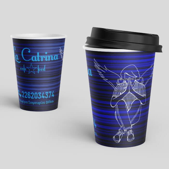 ποτήρια καφέ catrina ψηφιακή εκτύπωση εκτυπώσεις ποτηριών stampariseto.gr Πετρούπολη